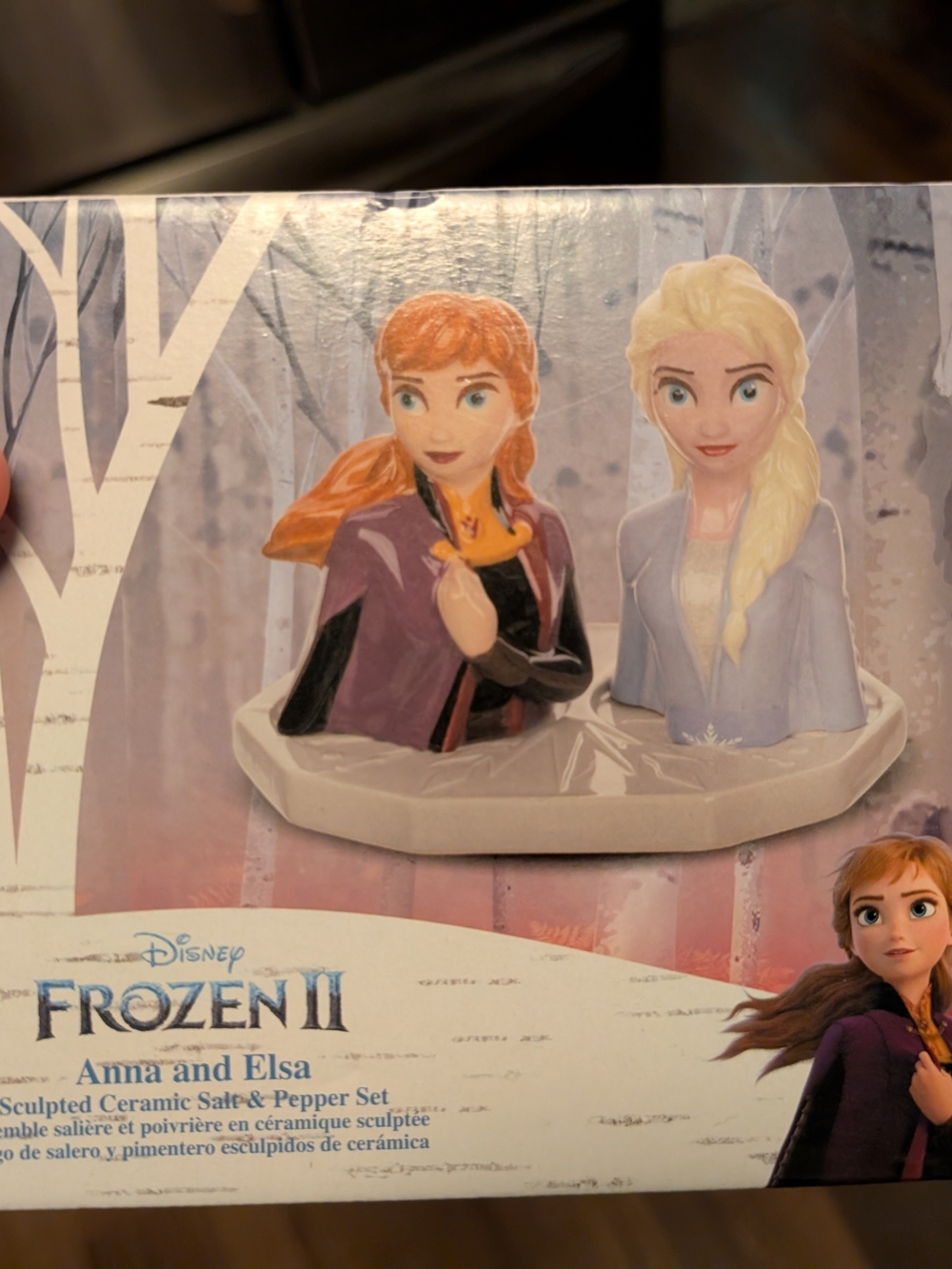 Disney Frozen II Anna and Elsa Ceramic Salt & Pepper Set - Purple, Blue